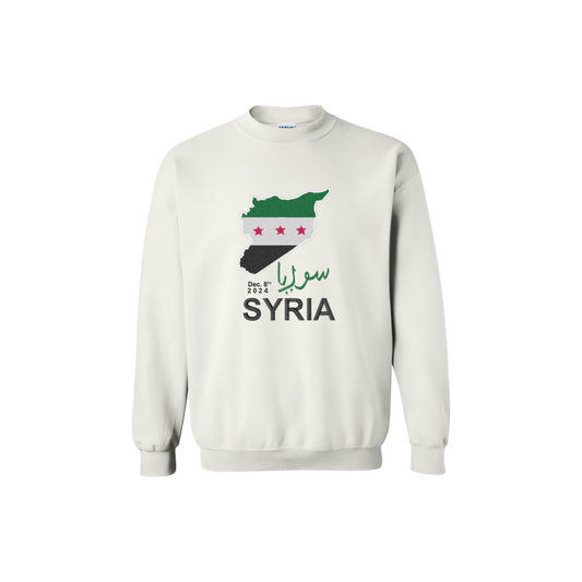 Syrias Liberation Embroidery Design Crewneck Sweater